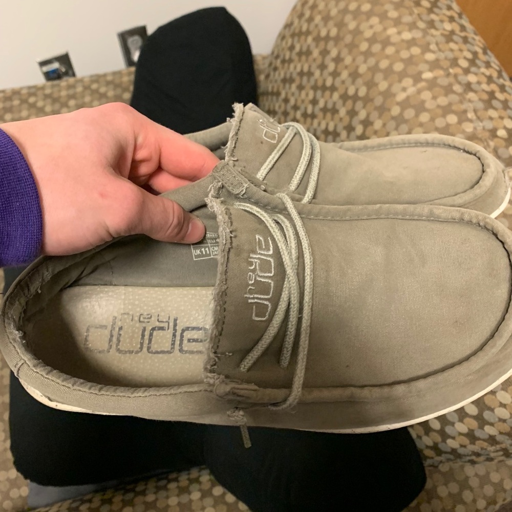 HEY DUDE SHOES MENS - Grey & White - 12